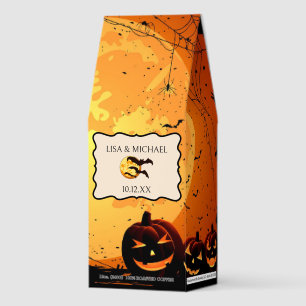 Orange Halloween Pumpkins Wedding Favor Roasted Coffee