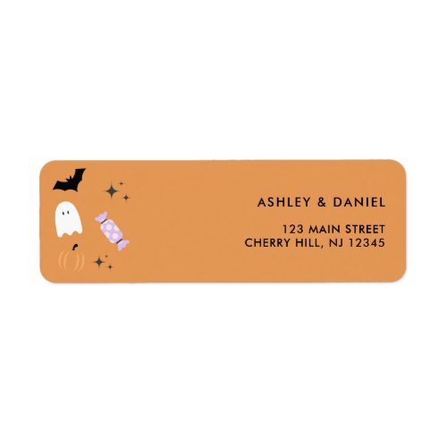 Orange Halloween Return Address Label