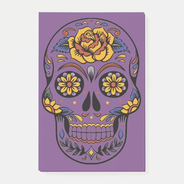Orange Halloween Skull Post-it Notes (Front)