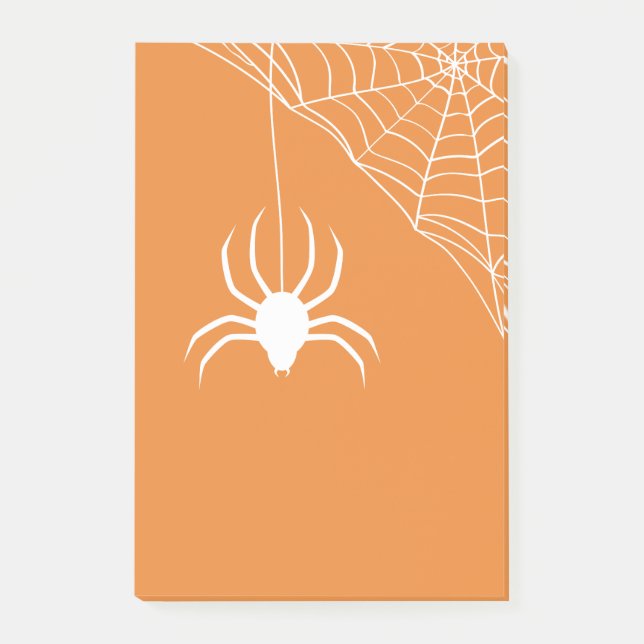 Orange Halloween Spiderweb Post-it Notes (Front)