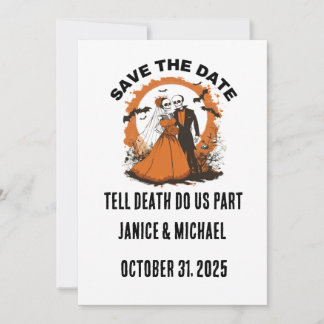 Orange Halloween Wedding Save the Date