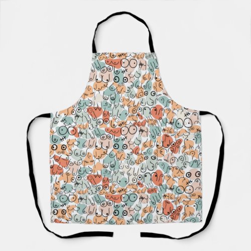 orange haloween breast fun apron