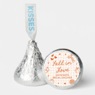 Orange Hand Drawn Fall in Love Bridal Shower Hershey®'s Kisses®