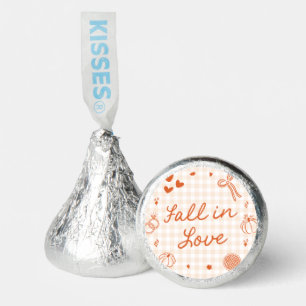 Orange Hand Drawn Fall in Love Bridal Shower Hershey®'s Kisses®