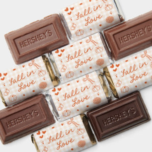 Orange Hand Drawn Fall in Love Bridal Shower Hershey's Miniatures