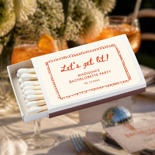 Orange Hand Drawn Frame Bachelorette Matchboxes