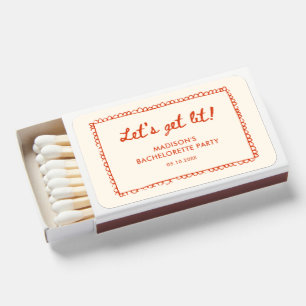 Orange Hand Drawn Frame Bachelorette Matchboxes