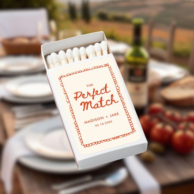 Orange Hand Drawn Frame Perfect Match Wedding (Creator Uploaded)