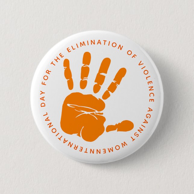 Orange Hand End the Violence Button (Front)