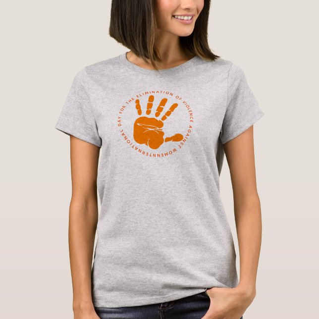 Orange Hand End the Violence T-Shirt (Front)