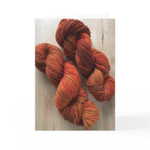 Orange Handdyed Yarn Greeting Card