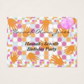 Orange HandPrint Girls Polkadot Birthday PhotoCard (Back)