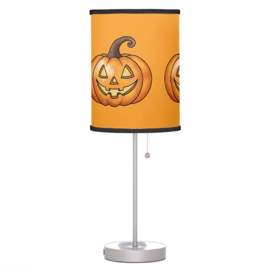 Orange Happy Cartoon Pumpkin Halloween Table Lamp (Left)