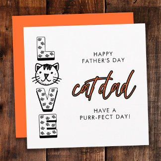 Orange Happy Father's Day From The Cat Purrfect Card