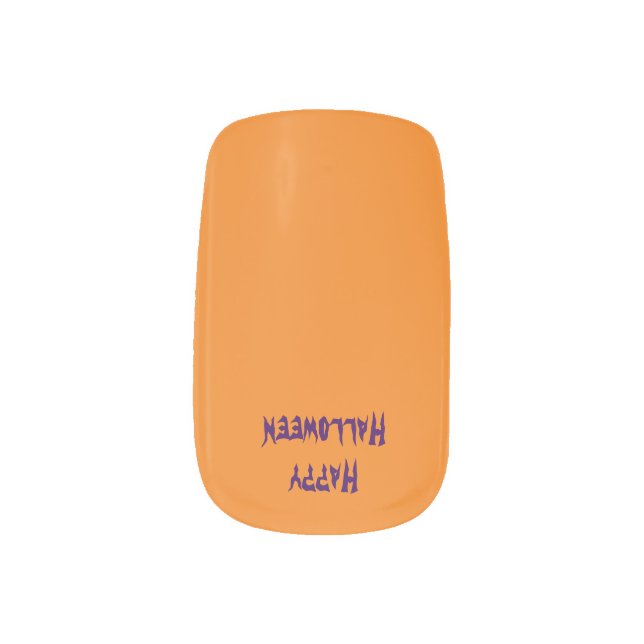 Orange Happy Halloween Minx Nail Art (Left Thumb)