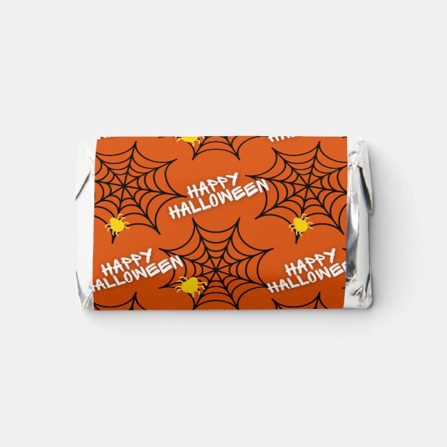Orange Happy Halloween Spider Web Hershey's Miniatures (Front)