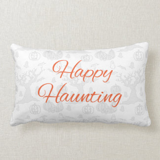 Orange Happy Haunting Halloween Design Pillow