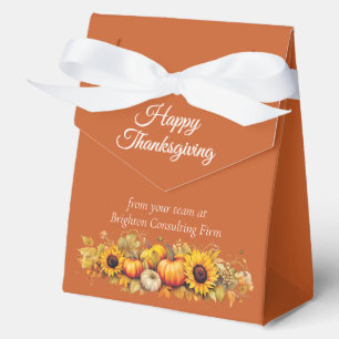 Orange Happy Thanksgiving Pumpkins Custom Party Favor Boxes