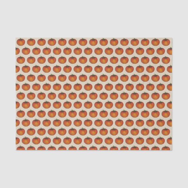Orange Harvest Pumpkin Halloween Thanksgiving Fall Tissue Paper (Front)