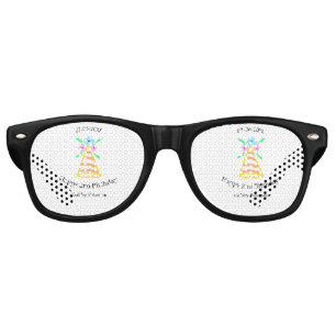 Orange hat 2nd birthday kids retro floral bright b sunglasses