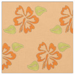 Orange Hawaiian Hibiscus Tropical Island Flowers Fabric