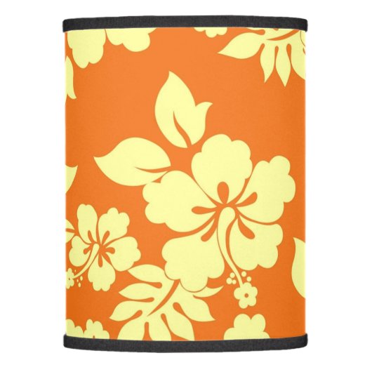 Orange Hawaiian Pattern Lamp Shade (Front)