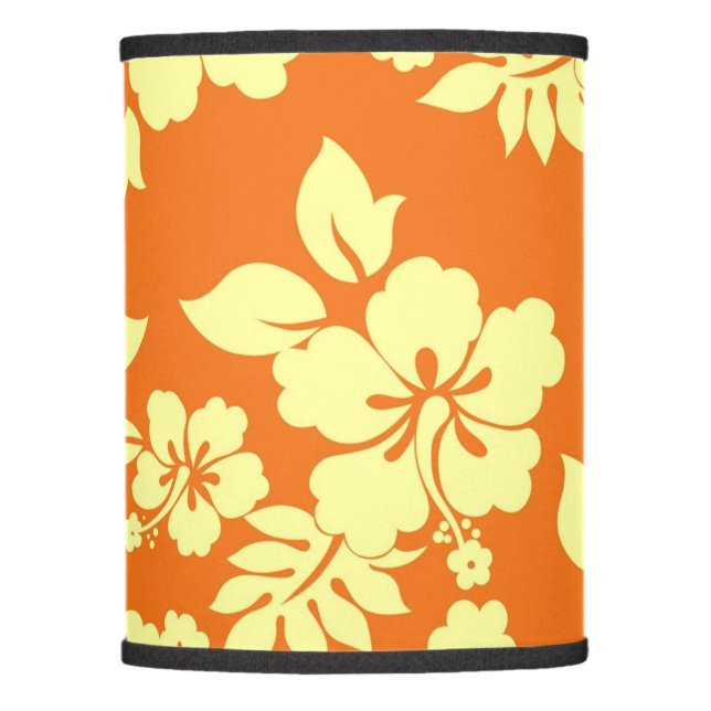 Orange Hawaiian Pattern Lamp Shade (Front)