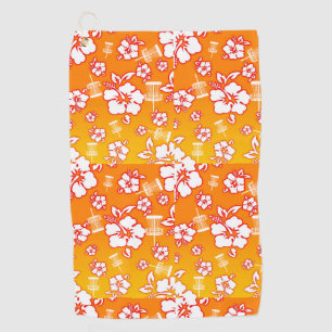 Orange Hawaiin golf towel