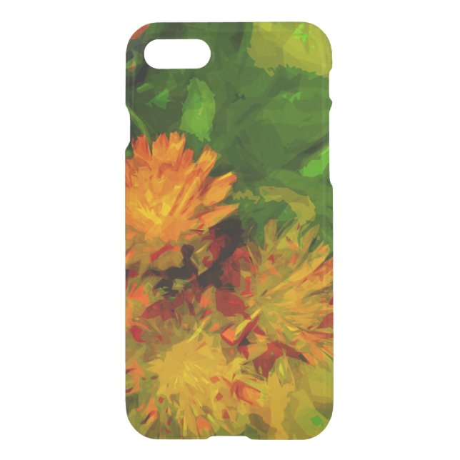 Orange Hawkweed Wildflower Abstract Impressionism Uncommon iPhone Case (Back)