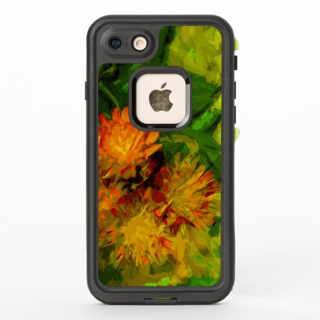 Orange Hawkweed Wildflower Blossoms Abstract LifeProof iPhone Case (Back)