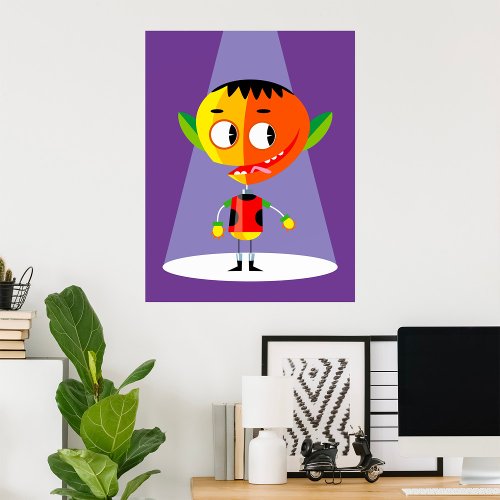 Orange Head Character Poster