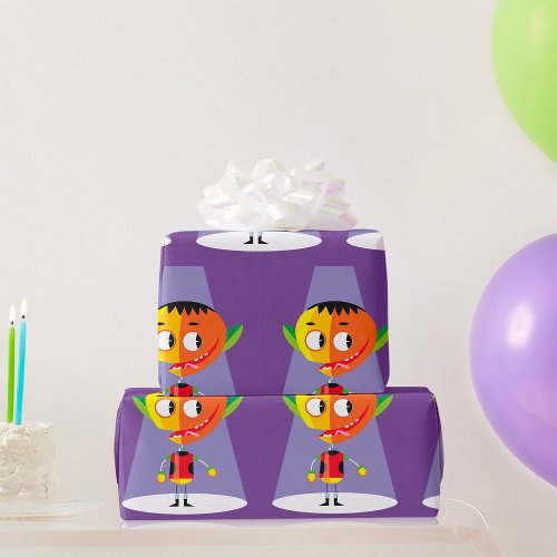 Orange Head Character Wrapping Paper