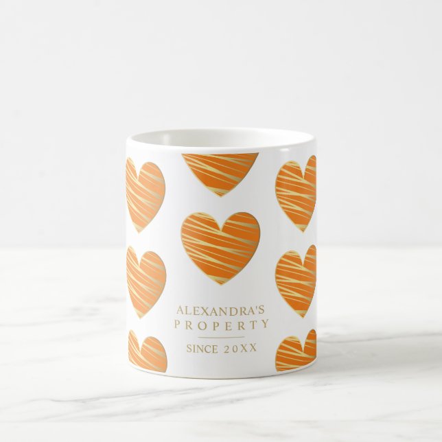 Orange Heart Best Friends All Occasion Gift  Coffee Mug (Center)