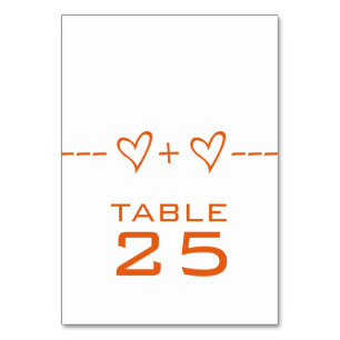 Orange Heart Equation Table Card