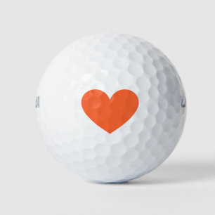 Orange Heart Golf Balls