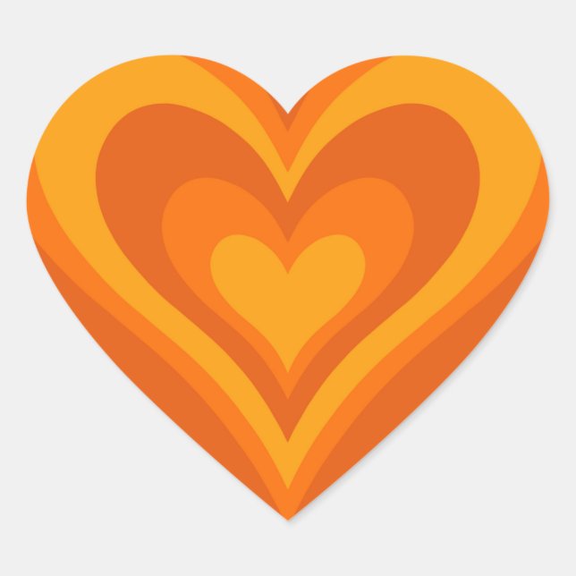 Orange Heart Sticker (Front)