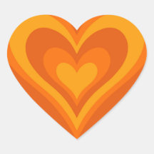 Orange Heart Sticker