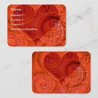 Orange Heart Swirls Business Card