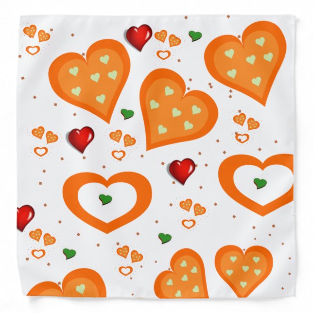 Orange Hearts Bandana (Front)