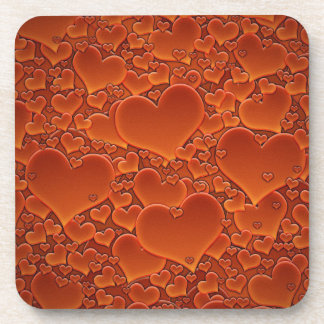 Orange Hearts Coaster