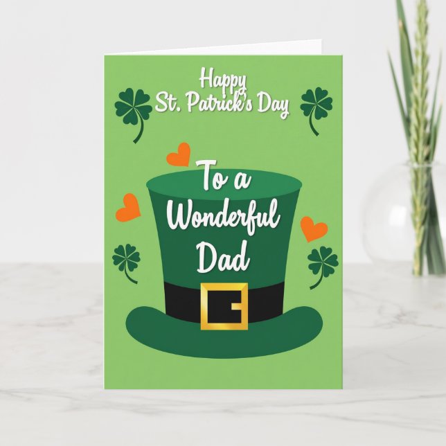 Orange Hearts Dad St Patricks Card (Front)