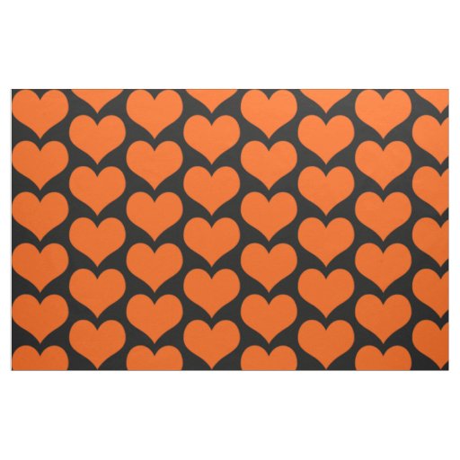 Orange Hearts Fabric