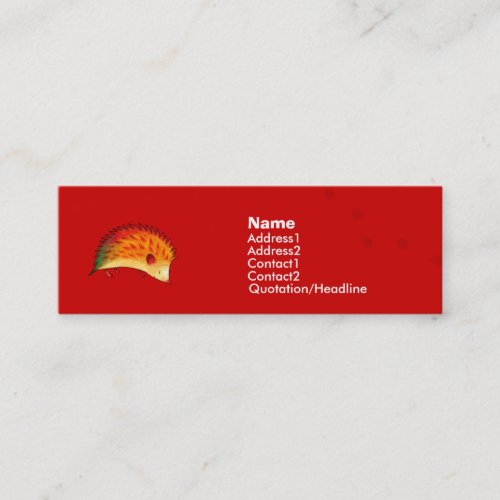 Orange Hedgehog Profile Card Business Card Template