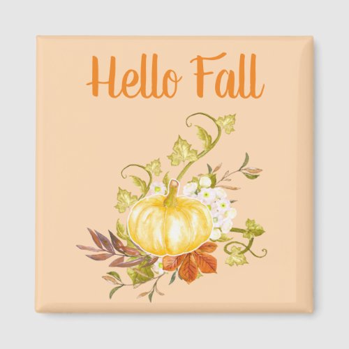 Orange Hello Fall Shades of Autumn Kitchen  Magnet