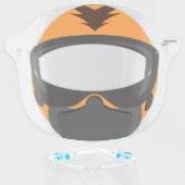 Orange Helmet Motorcycle Paintball Face Shield (Front w/Glasses)