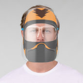 Orange Helmet Motorcycle Paintball Face Shield (Insitu)