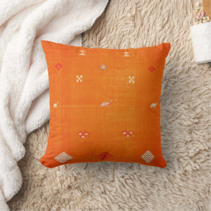 Orange Heritage Desert Moroccan Style Throw Pillow