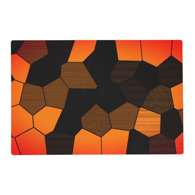 Orange Hex Halloween Placemat (Front)