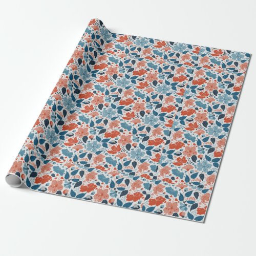 Orange Hibiscus Bloom Wrapping Paper