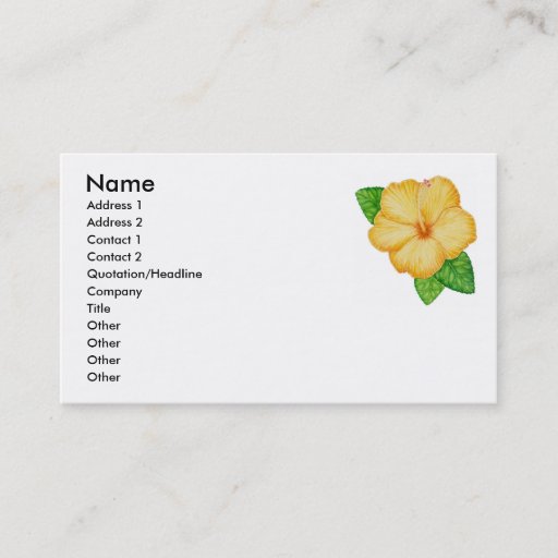 Customizable Orange hibiscus business cards